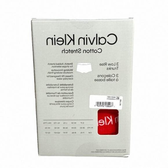 Calvin Klein Men Underwear Low Rise Trunk 3 Pack NB2614961 Multi Stretch Cotton - Picture 3 of 8